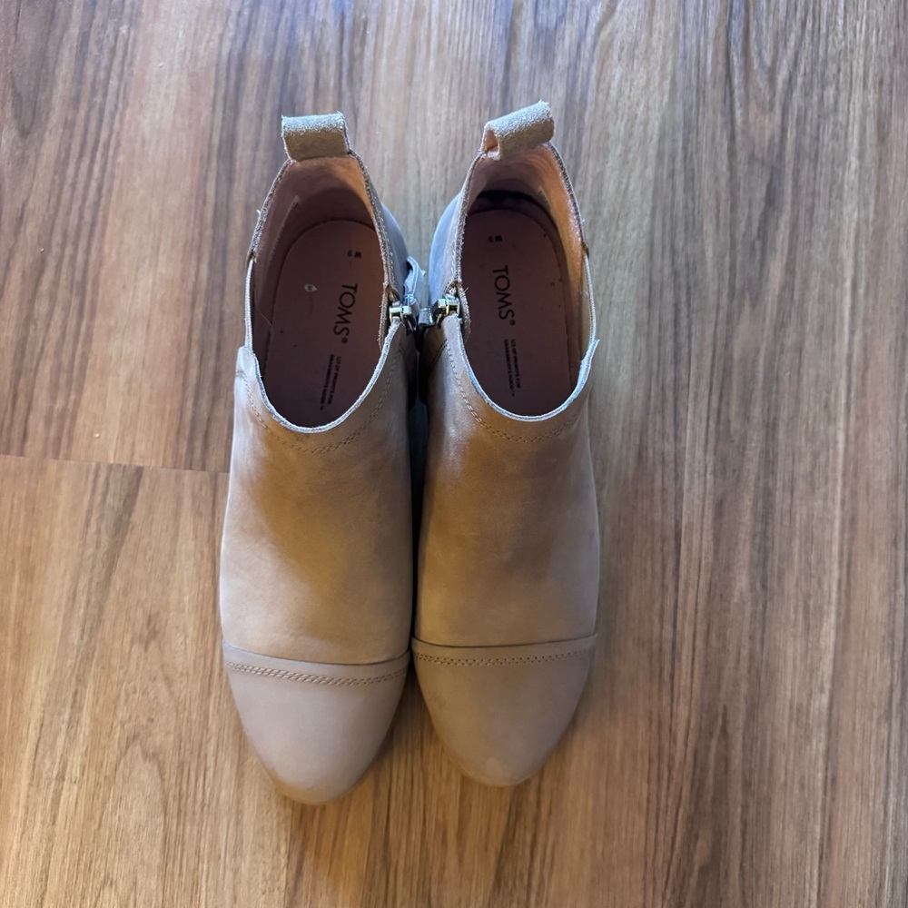 TOMS Reese bootie suede tan size 9W - Picture 8 of 8